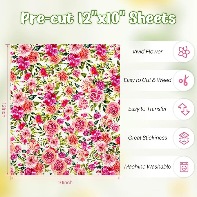 HTVRONT Floral Heat Transfer Vinyl - Image 4
