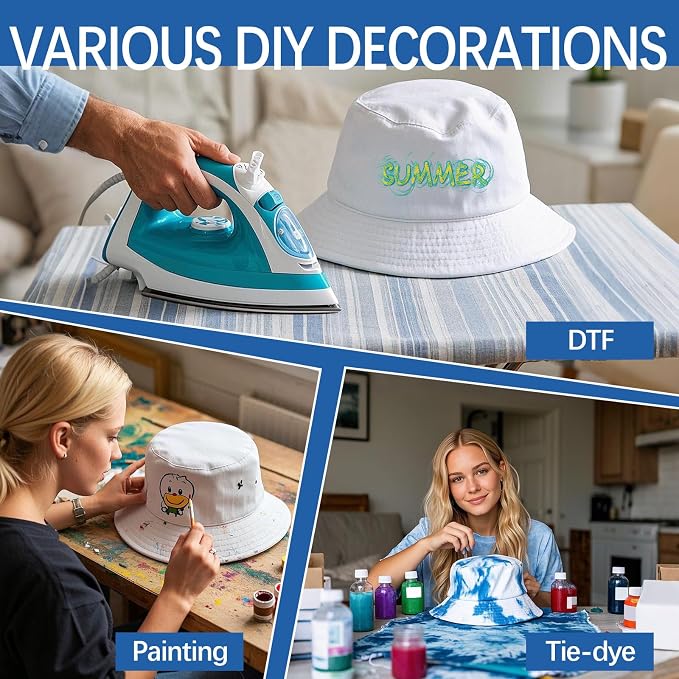 Bucket Hats Bulk Solid Color DIY Blank Hat Bucket Hats - Image 6