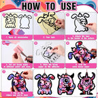 Eersida 32 Sets Valentine's Day Monster Suncatcher Craft Kit, DIY Stained Glass - Image 5