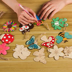 45 Pcs Wooden Spring Ornaments to Paint, DIY Unfinished Wood Slices Flower - Image 5