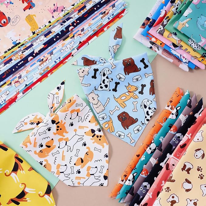 Sweetude 100 Pcs Dog Bandanas Bulk Dog Bandana Bibs Pet Bandanas - Image 5