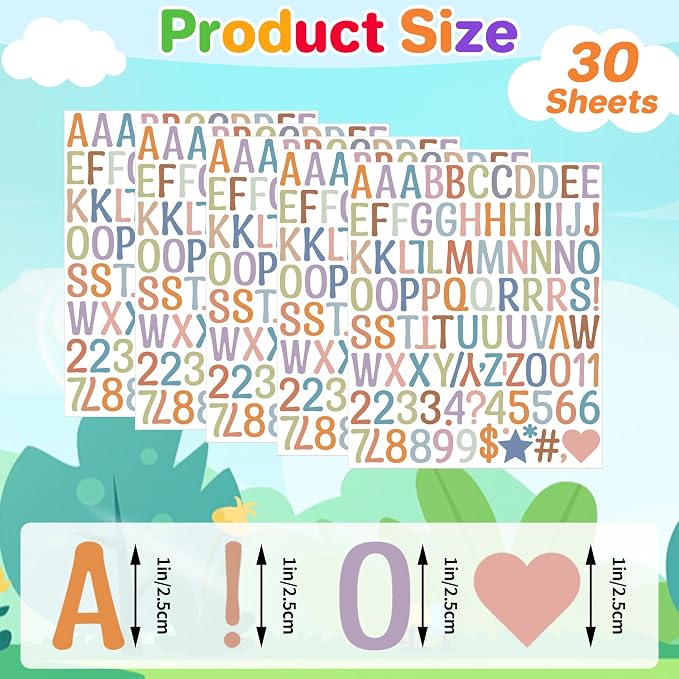 Letter Stickers 1 inch, Self-Adhesive Vinyl Waterproof ABC Letter Stickers - Image 2