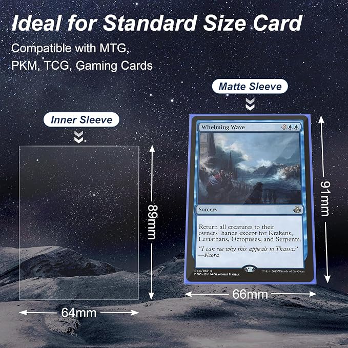 400 Pack Card Sleeves, 200 Matte Blue Trading Card Sleeve and 200 Perfect Fit - Image 3