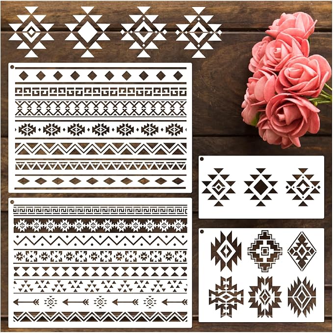 yhslmh Tribal Geometric Stencils by Yhslmh