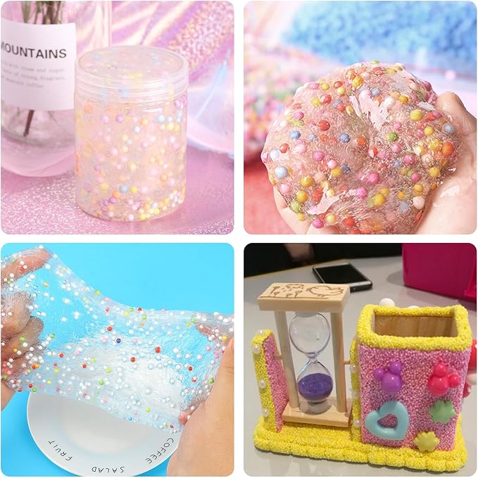 CCINEE 80000 Pieces Foam Balls Slime Supplies Colorful Foam Beads 2-3mm - Image 7