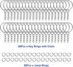 120PCS Keychain Making Supplies, Keychains Bulk Rings Making Kit - Image 2