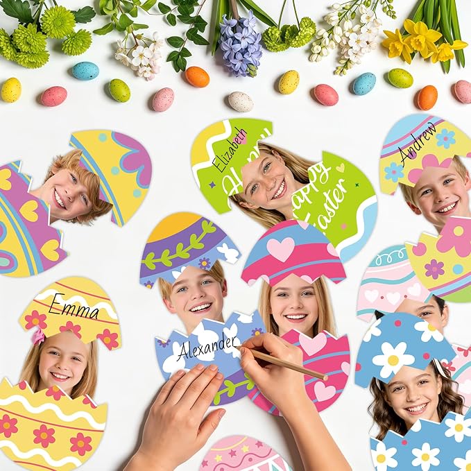 54Pcs Easter Egg Cutouts, Spring Classroom Bulletin Board Decorations, - Image 4