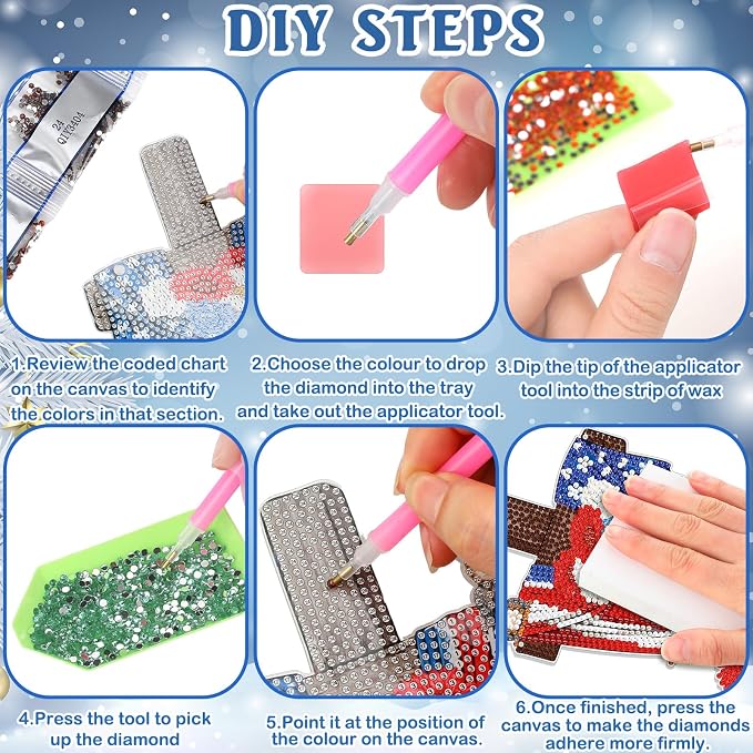 Cinnvoice 12 Pcs Summer Seasonal Diamond Art Hanging Ornament Kit - Image 4