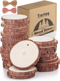 Wood Slices with Hole, Unfinished Wooden Circles by TRAVLOG