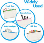 15 Pack Blank Cotton Canvas DIY Craft Zipper Bags Pouches Pencil Case - Image 5