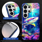 for Samsung Galaxy S26 Ultra Case, Colorful Ocean Sharks Pattern Glossy 2 in 1 - Image 5