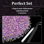 5000pcs 2mm Resin Rhinestones Bulk, Transparent Lavender Purple AB Flatback - Image 4