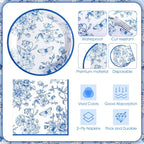 Zhehao 120 Pcs Disposable Paper Plates and Napkins Bulk Birthday Party - Image 4