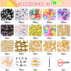 Ilootm Friendship Bracelet Making Kit, 96 Colors Polymer Clay Beads & 24 Colors - Image 4