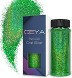 Ceya 3.8oz/ 110g Holographic Ultra Fine Glitter Powder Laser Green Glitter by CEYA