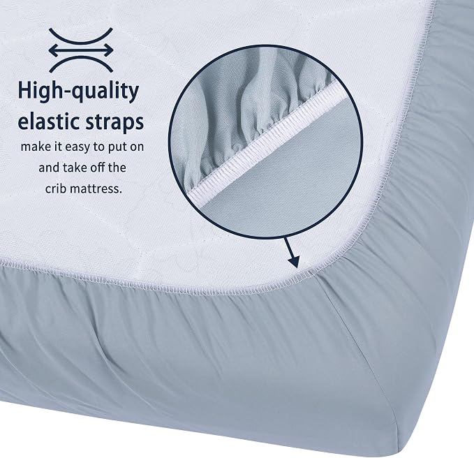 GUNTAIL Baby Crib Sheets for Boys Girls, 2 Pack Fitted Crib Sheet for Standard - Image 6