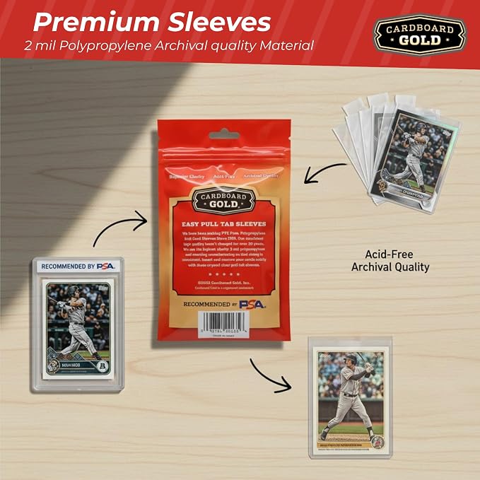 Cardboard Gold 2-Mil Tabbed Sleeves - Image 6