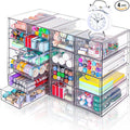 VZKAH Acrylic Organizer with Drawers | 20 Drawers 4 Sets | Desk Organizer and by VZKAHDirect
