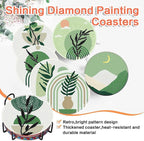 ijbnhd 8 Pcs Leaf Diamond Art Coasters Kit, Diamond Painting Coasters | Leaf - Image 8