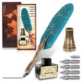 Feather Quill Pen and Ink Set – Stainless Steel Dip Pen Writing Quill and Ink by Lagarto