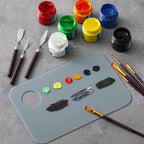 Nuanchu 8 x 12 Inch Handy Rectangle Neutral Grey Tempered Glass Palette - Image 7