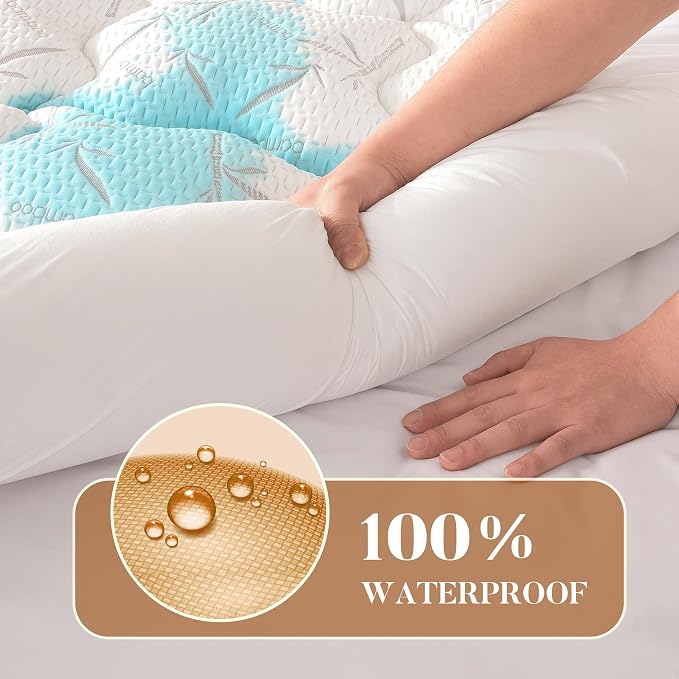 PRIMESOFT 100% Waterproof King Size Mattress Topper, Thick Pillow Top Mattress - Image 4