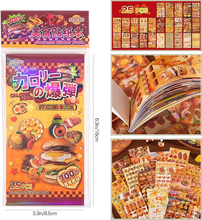 Girl's Japanese Retro Sticker Book, Food and Daily Life Theme - Image 4