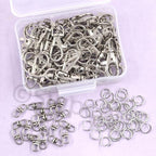 Swpeet Assorted 150Pcs Silver Keychain Making Kit, Swivel Trigger Hook - Image 4