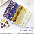 LUXEEASE 8 Color 64P Pansy Dried Pressed Flowers | Iconic face markings - Image 2