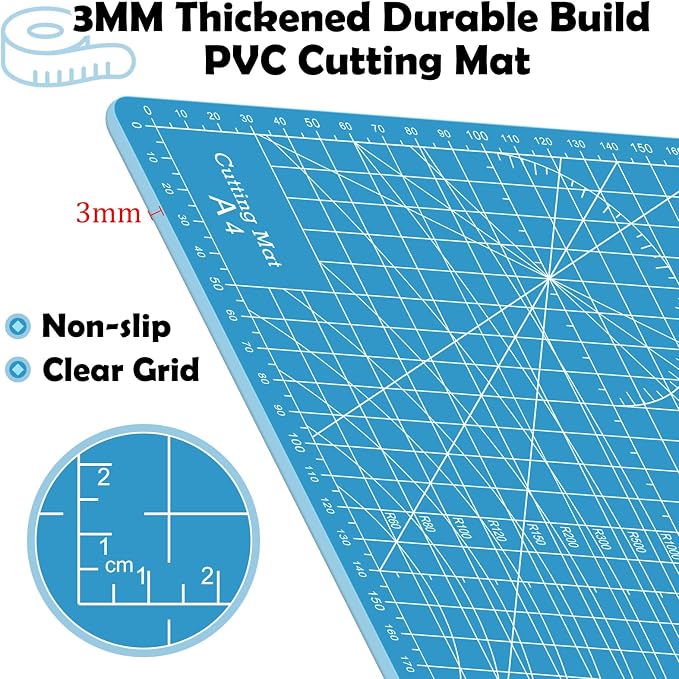 A4 Cutting Mat, Small Self Healing Sewing Mat 12in x 9in Rotary Cutting Mat - Image 4