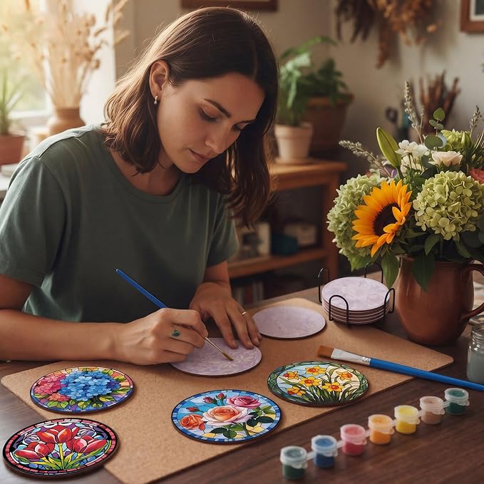Reallnaive 16 Pcs Flower Paint by Numbers Kit - Image 6