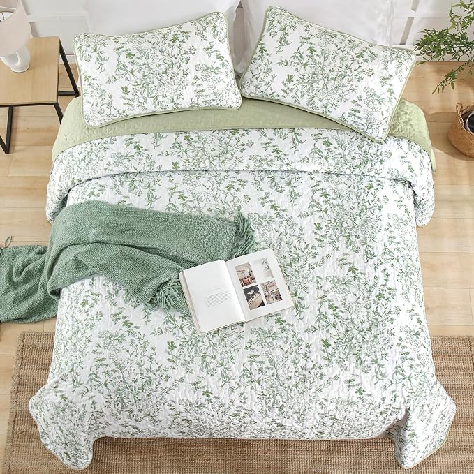 WONGS BEDDING Quilt Full Size, Sage Green Quilt Bedding Set - Image 8