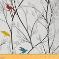 Feelyou Tree Branches Upholstery Fabric by The Yard, Nature Cute Birds by Feelyou