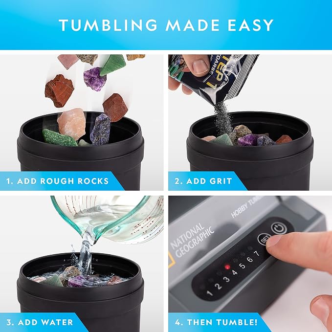 National Geographic Hobby Rock Tumbler Kit – Durable Leak-Proof Rock Polisher - Image 3