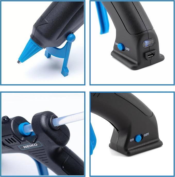 NEIKO 02660A Cordless Glue Gun, 15W Rechargeable Hot Glue Gun, 10 Glue Sticks - Image 3