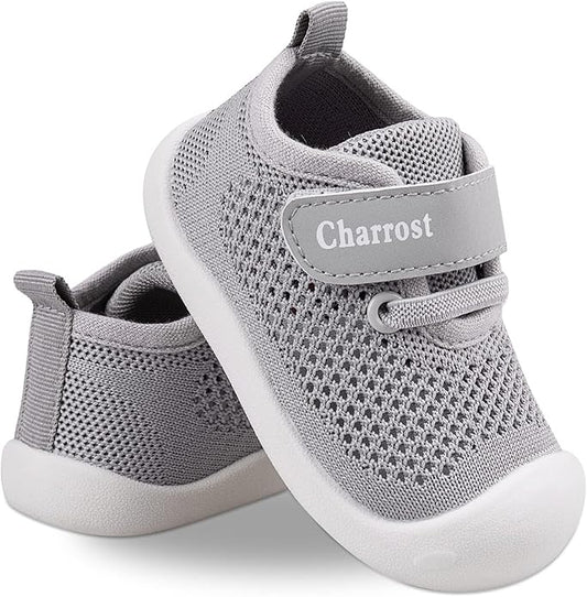 Baby Walking Shoes Toddler Girl Boy Soft Sole Breathable Cotton Canvas Shoes Infant Lightweight Non-Slip Safer Slip-on First Walkers Shoes Casual Tennis Wide Sneakers Rubber Soles Running Outdoor