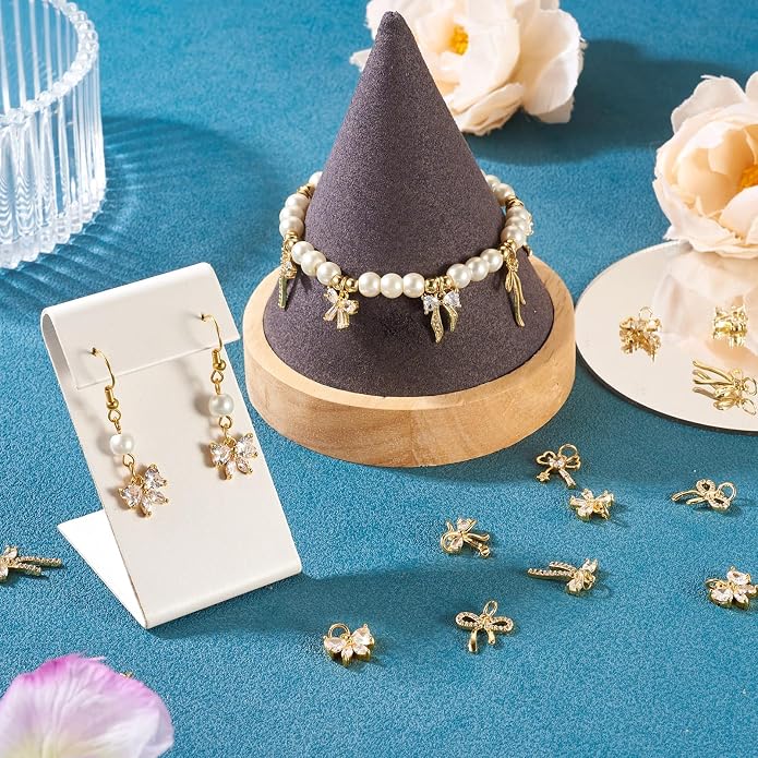 FASHEWELRY Alloy Bowknot Charms Links Golden Bow Tie Connector Charms Metal Bow - Image 3