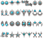 NVENF 32PCS Western Charms for Jewelry Making, Synthetic Turquoise Vintage - Image 4