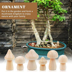 36 Pieces Unfinished Wooden Mushrooms 6 Size Natural Plain Unpainted Wooden - Image 6