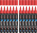 Overseas 12 Pack Red Acrylic Paint Pens Permanent Markers, Medium Tip | by Overseas