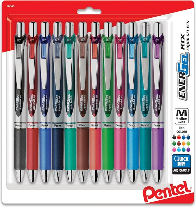 Pentel EnerGel RTX Retractable Liquid Gel Pens, Ultimate Writing Pens, Best by PentelofAmerica