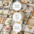 Patchwork Cotton Fabric Panel 61 x 36.6 Inches, Autumn Leaves Quilt Style - Image 4