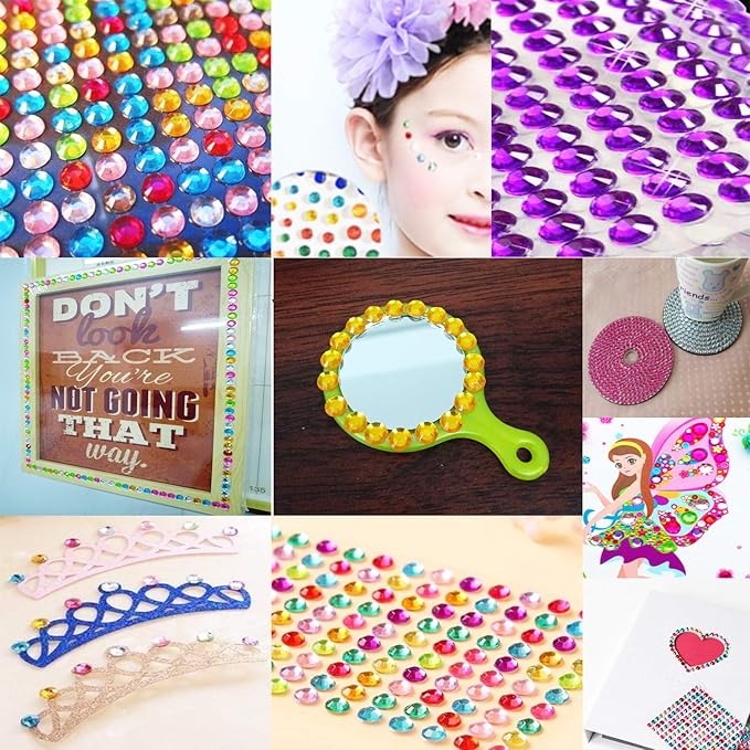 4032 Pieces 6 mm Colorful Bling Rhinestone Sticker Sheet Gem Diamond self - Image 7