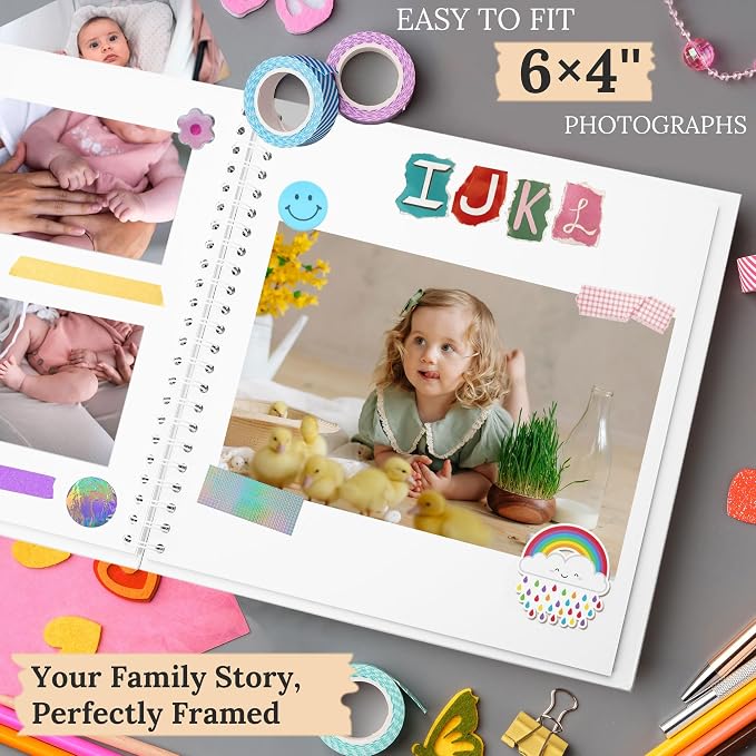 Scrapbook 7x7 Inch DIY Scrapbook Album Hardcover Kraft Paper 40 pages/20 sheets - Image 5