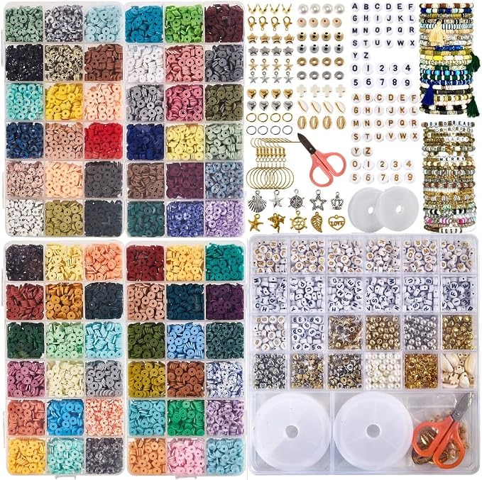 Box-O-Beads Earth Tones Clay Beads Bracelet Making Kit – 16, 050 Pieces by FelixLeChef