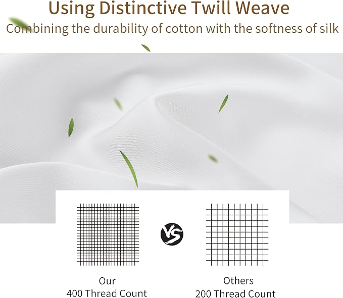 4-Pack Bamboo Viscose Zippered Pillow Cases Standard Size, 400 Thread Count - Image 5