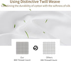 Bamboo Viscose Zippered Pillow Cases King Size Set of 2, 400 Thread Count - Image 2
