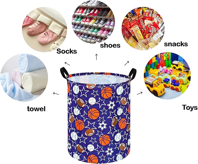 Round Laundry Hamper Storage Basket Laundry Organizer Hamper Storage Bins Clothes and Toys Box Nursery Hamper Gift Basket For Kids with Handles