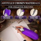 Victorian Writing Quill and Ink Set – Stainless Steel Dip Pen Feather Quill Pen - Image 3