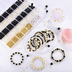 2230pcs Black and White Pearl Beads, 5 Sizes Round Pearls Beads - Image 2